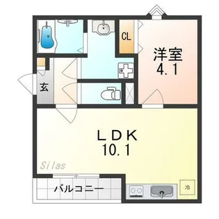 ジーメゾン上野町【1階】の間取り