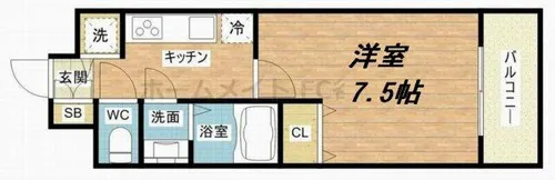 サムティ阿波座Lusso【4階】の間取り