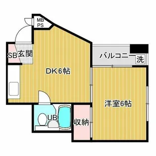 マンション北堀江【2階】の間取り