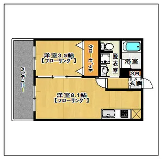 コンダクト福岡東【3階】の間取り