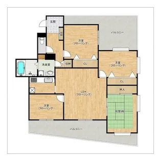 KBCマンションユーハイム百道【1階】の間取り