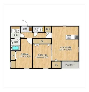 アールユー朱雀【301号室】の間取り