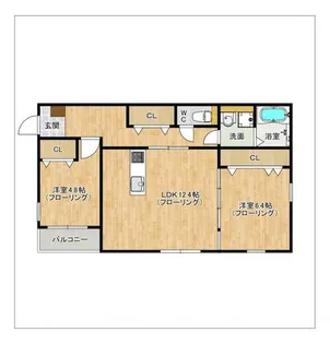 アールユー朱雀【2階】の間取り