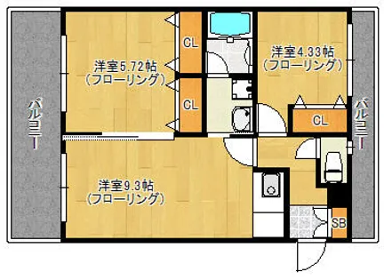 ウエスト フルハウス【7階】の間取り