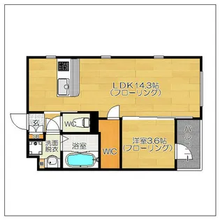 グリーンベース博多【4階】の間取り