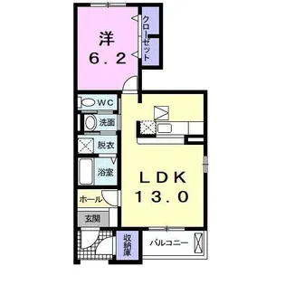 ヴィラ グレイス【102号室】の間取り