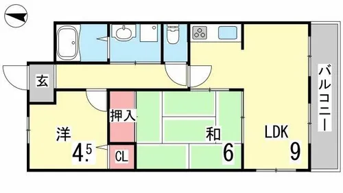 ベルベデール甲南【403号室】の間取り
