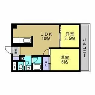 シャルム長吉【3階】の間取り