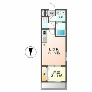 ジュネス十番町【1階】の間取り