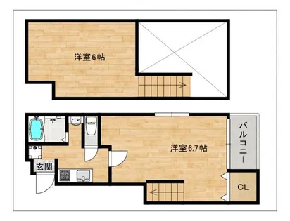 クリスタルK天神南【102号室】の間取り