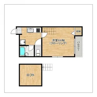 ハリーズ福大【202号室】の間取り