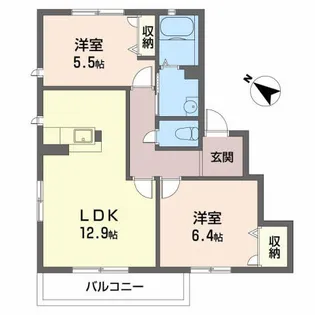 ハリントンパーク【2階】の間取り