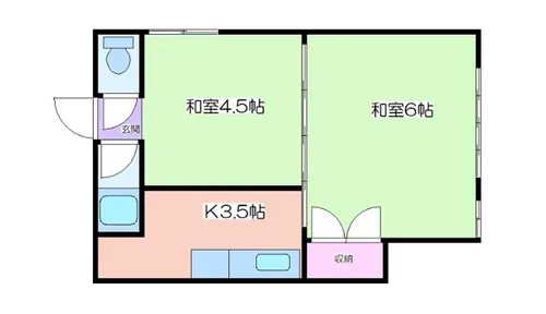 中央マンション【1階】の間取り
