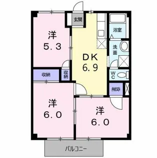 タウン松山Ⅰ【1階】の間取り