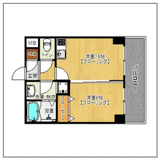 ベイシック大名【902号室】の間取り