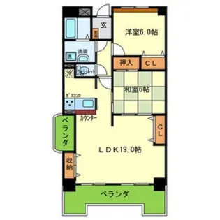 サンダモン北勘【206号室】の間取り
