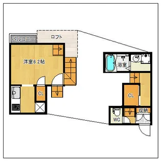 CB和白ソリエボ【1階】の間取り