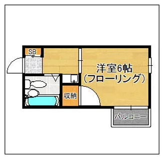 エクラン祖原【101号室】の間取り