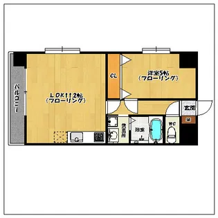 グランフォーレ西新【701号室】の間取り