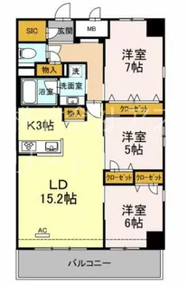 福岡県福岡市中央区春吉3丁目【マンション】の間取り