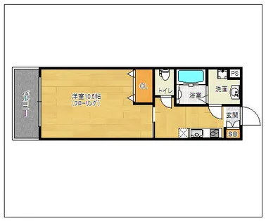 ロイヤルリバービュー143【8階】の間取り
