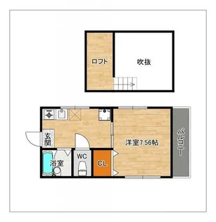 1Kの間取り画像