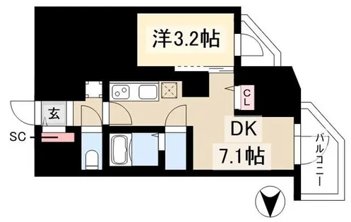 プレリス花の木オルディア【6階】の間取り