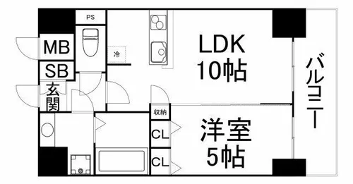 CAVANA梅田北(旧プレサンス梅田北アロー)【5階】の間取り