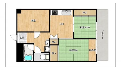 草香江スカイハイツ【306号室】の間取り