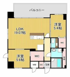 福岡県福岡市中央区渡辺通2丁目【マンション】の間取り