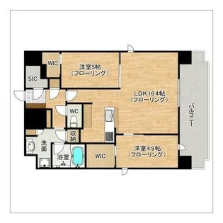 アトリオフラッツ大博町【1301号室】の間取り