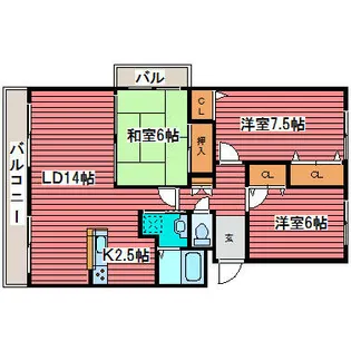 北海道札幌市豊平区福住一条3丁目【マンション】の間取り