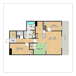 エイリックスタイル藤崎南コートプレイス【9階】の間取り