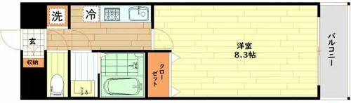 大阪府大阪市浪速区桜川2丁目【マンション】の間取り