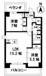 クレシア布施【1階】の間取り