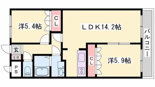 エクセランコート【1階】の間取り