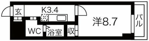 ZERO千代崎【6階】の間取り