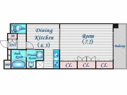 レジュールアッシュ福島【12階】の間取り