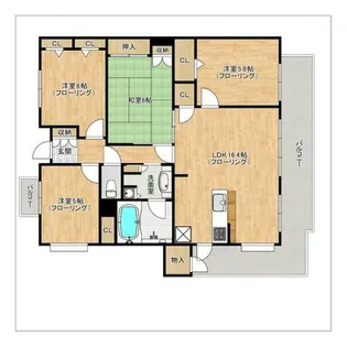 ペルル大濠公園【9階】の間取り