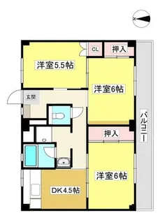 ビレッジハウス幸田1号棟【302号室】の間取り