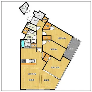 センターマークスタワー【3階】の間取り