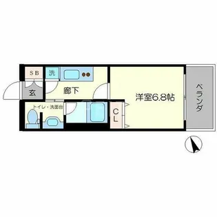 レジディア洛北【5階】の間取り