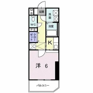 ルネス六本松【6階】の間取り