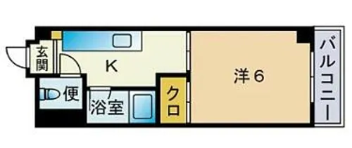 シャインハイツ西新【3階】の間取り