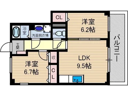 2LDKの間取り画像