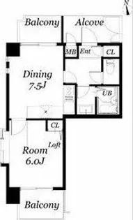 置地マンション【5階】の間取り