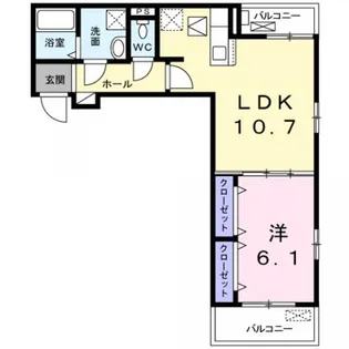 1LDKの間取り画像