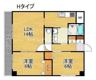 ラシーヌ御崎【6階】の間取り