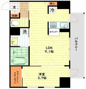 ソルティア天神橋一丁目【11階】の間取り