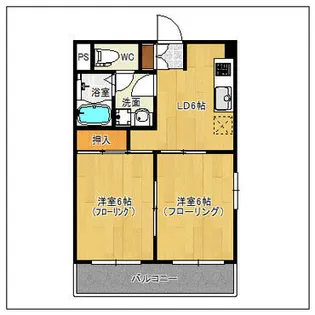 フローレス室見【401号室】の間取り